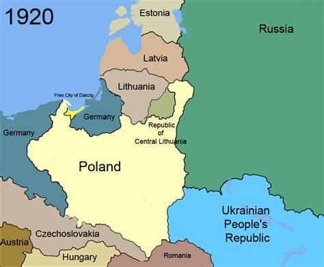 poland map in 1920